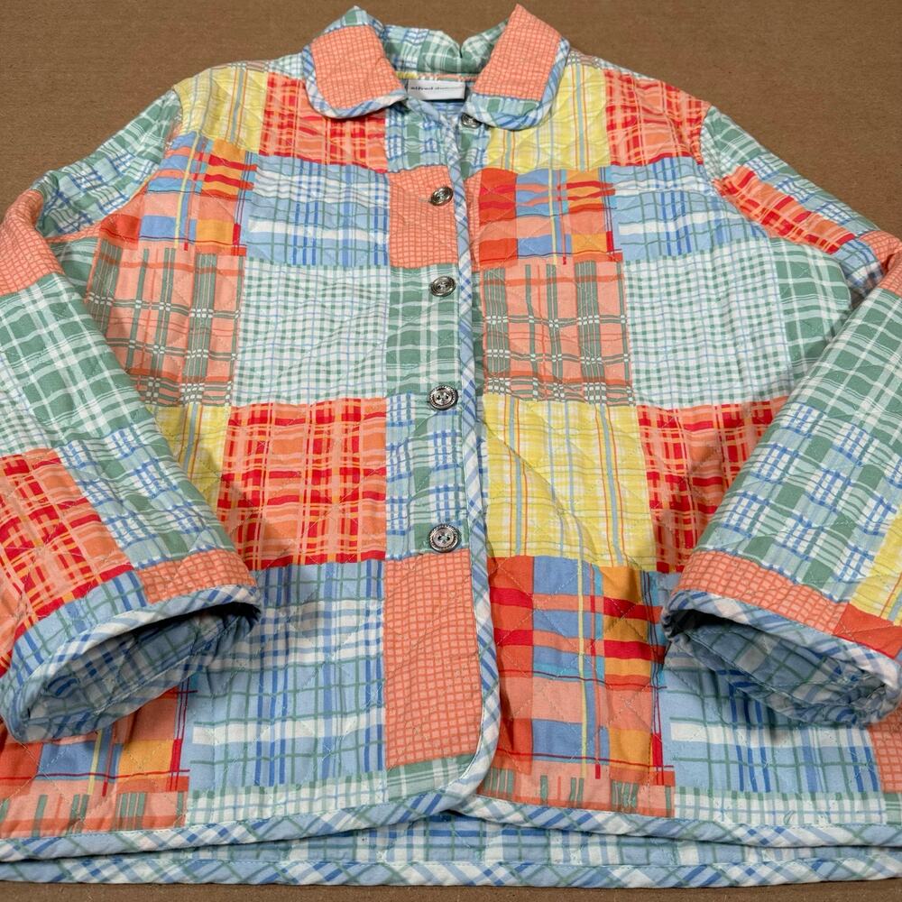 Vintage Patchwork Plaid Quilted Jacket Multicolor… - image 3